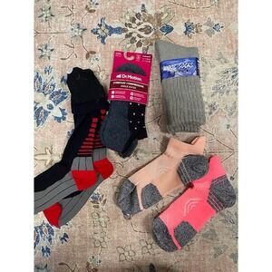 Womens Sock Bundle Dr Motion Compression Wool Athletic Ankle Crew Multi Color
